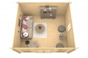 Aiamaja Lugano2, 16m2, sein 45mm PLUS | Puidueksperdid